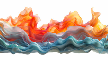 Thermal Tide: 3D Flat Icon of El Ni?o and Heat-Themed Abstract Art for Financial Growth and Innovation