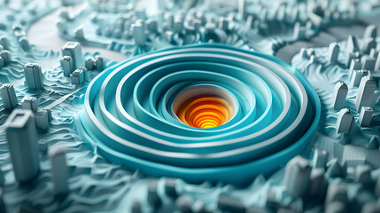 3D Flat Icon: Vision Vortex Banner with Various Business Visions and Strategies in Financial Growth and Innovation Abstract Theme