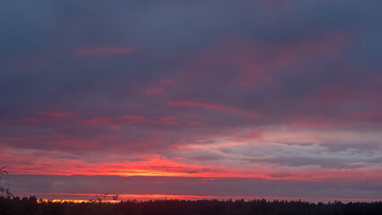 colorful dramatic sky with cloud at sunset
