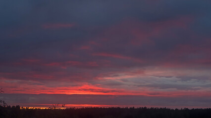 Fototapeta premium colorful dramatic sky with cloud at sunset 