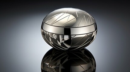 futuristic cosmetic jar silver