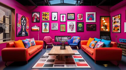 fuchsia interior design color studio