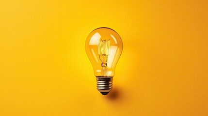 turned yellow background light bulb - Powered by Adobe