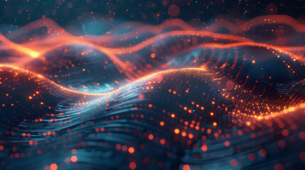 Digital Wealth Wave: A Transformative Finance Wave with Abstract Icons for Financial Growth and Innovation