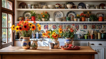 vintage house interior kitchen counter