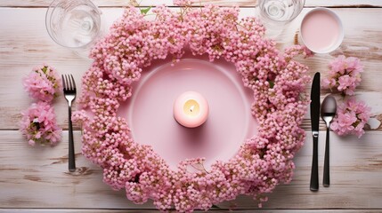 centerpiece pink flower wreath