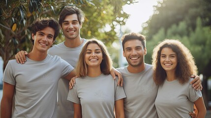 group grey tshirt mockup
