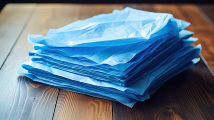 wooden blue tissue paper