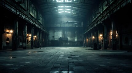 high blurred industrial interior