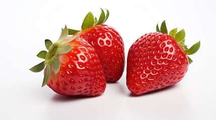 sliced isolated strawberry fruit