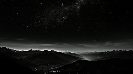 night mountains with stars