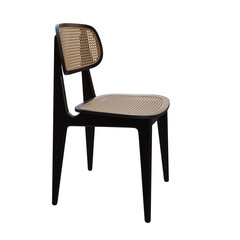 3d render wood chair transparent background