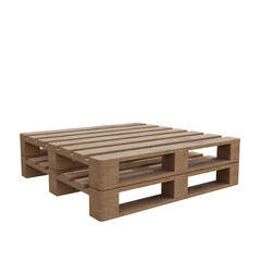 3d render wooden pallet transparent background
