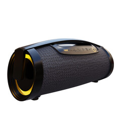 3d render bluetooth speaker with transparent background