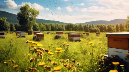 green wooden bee farm
