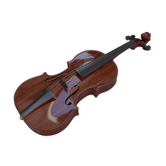 Fototapeta premium 3d render wooden violin with transparent background