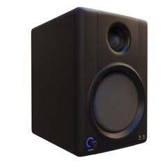 Obraz premium 3d render black speakers with transparent background