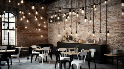 geometric black and white string lights