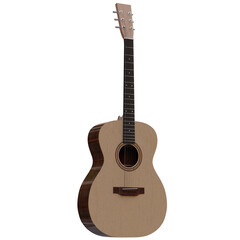 Obraz premium 3d render acoustic guitar with transparent background