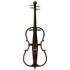 3d render e cello violin with transparent background