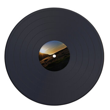 3d render vinyl disk with transparent background