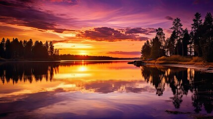 Obraz premium horizon purple and yellow background