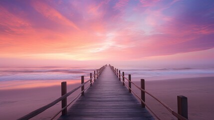 reflection pink sunset beach