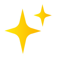 Sparkles Stars Icon. Generate or Gen AI Icon. Golden and yellow star emoji isolated