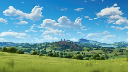 Naklejka premium peace blue sky hills