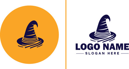 Wizard hat icon Sorcerer's hat Mage hat Pointed hat flat logo sign symbol editable vector