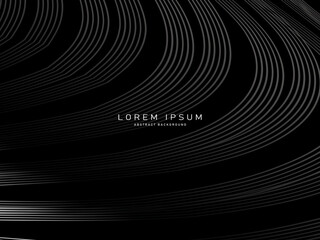Black abstract background design. Modern pattern in monochrome colors. Premium line texture for banner, business background. Dark vector template.