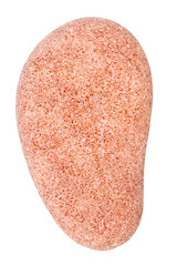 Top view of single red pebble