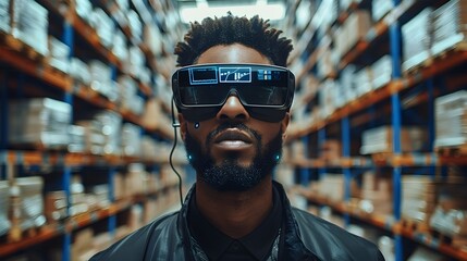 Augmented Connected Workforce Warehouse Worker Utilizing Cutting Edge Glasses for Enhanced Inventory Management and Efficiency