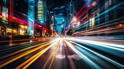 Obraz premium busy streaking lights