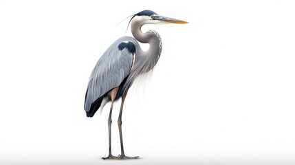 Fototapeta premium gracefully blue heron white background