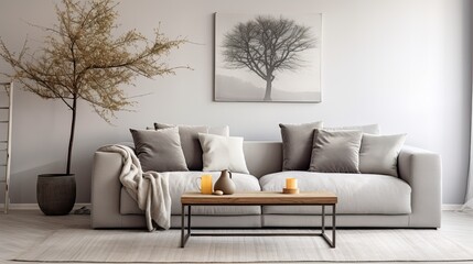 sofa grey linen In the second photograph