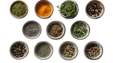 Different spice for cooking isolated on a transparent background, PNG, Ai, High Quality 