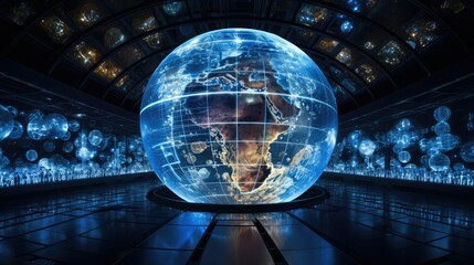 spinning technology globe background