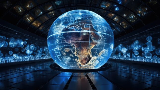 spinning technology globe background