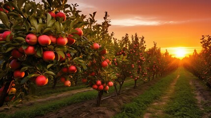 setting summer apple fruit
