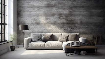 interior gray brick wall