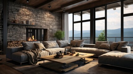 cozy mountain home interior