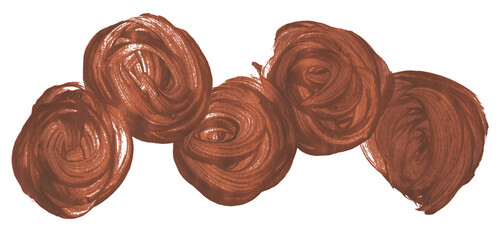 Shiny brown brush watercolor painting isolated on transparent background. watercolor png