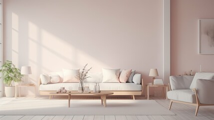 soft blurred scandinavian style home interior background