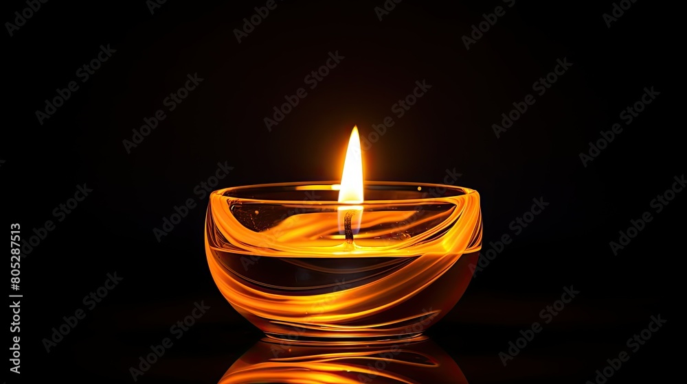 Wall mural warmth candle in darkness