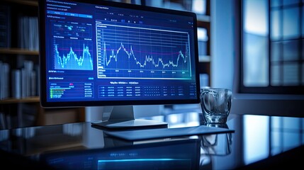 Fototapeta premium insights analytics blue