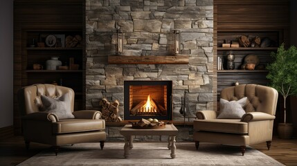 living fireplace interior design