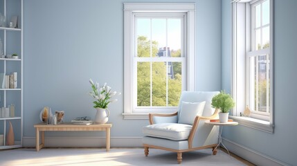 natural light blue room