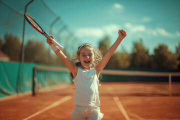 Fototapeta na wymiar Girl playing tennis