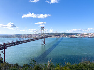 25 April Bridge. Impressive engineering work over the river Tagus.